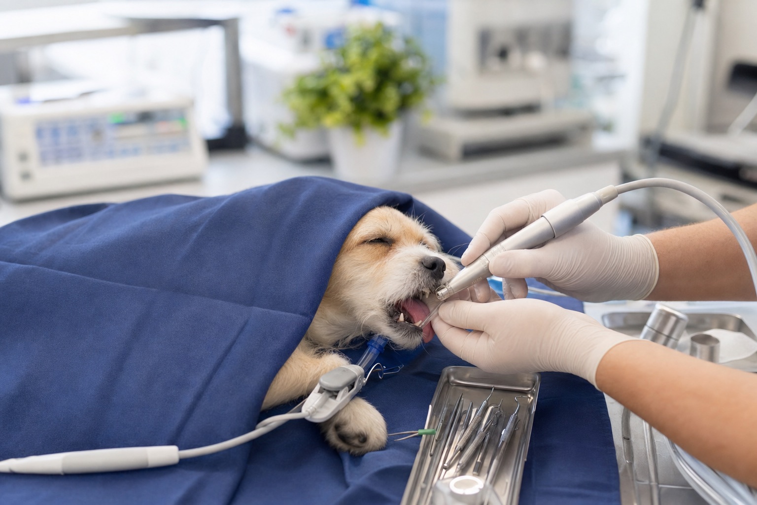 Detail veterinárního stomatologického ošetření